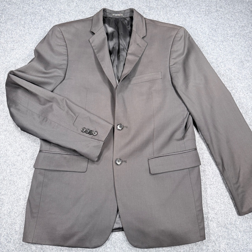 John Varvatos USA Mens Blazer Black Charcoal Gray 2 Button Sport Coat Sz 40R